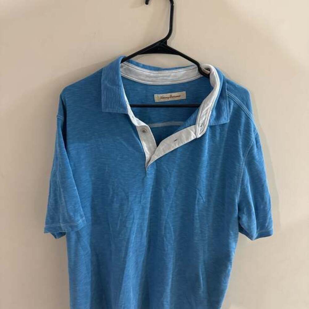 Tommy Bahama Men's Blue solid Polo Shirt Size XXL